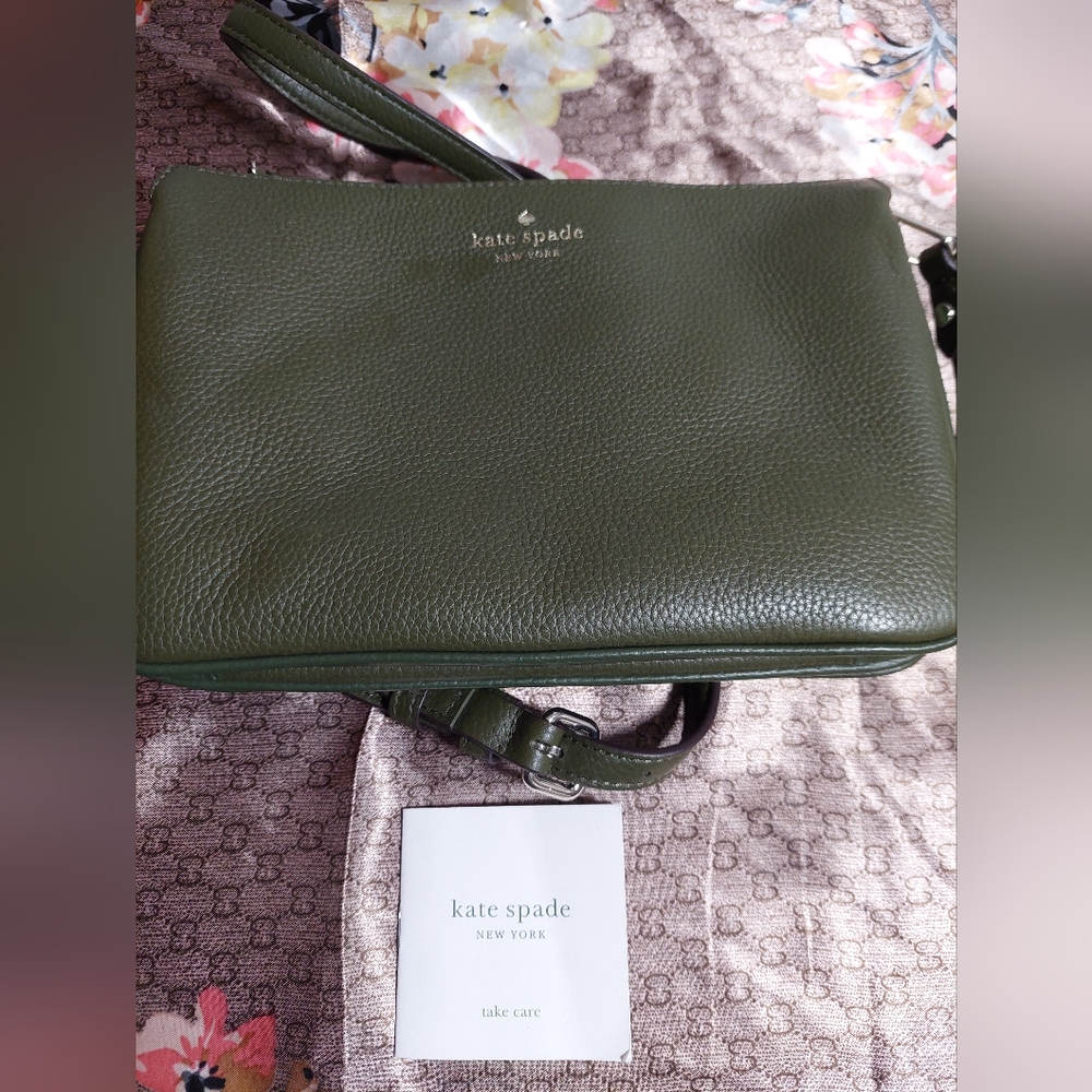 KATE SPADE dark green crossbody bag
